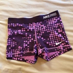 Purple Nike Pro Shorts